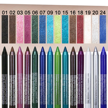 💜✨14er-Set Wimpernstifte wasserfeste farbige Gel-Liner mit metallischem & glänzendem Finish, verwischfest