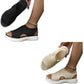 🔥HEISSER VERKAUF 50 % RABATT🎁👡 Damen Strick-Plateausandalen ✨ Atmungsaktive bequeme Sommersandalen mit weicher Sohle für Stadt & Spaziergänge
