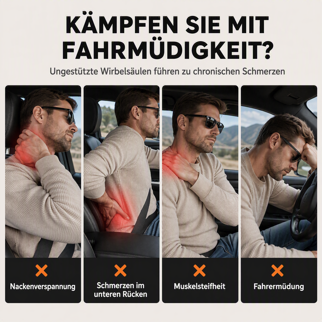 🚗💺 Lordosen- & Nackenstütze – ergonomisch, atmungsaktiv, verstellbar – Rückenschmerzen adé! 🌿