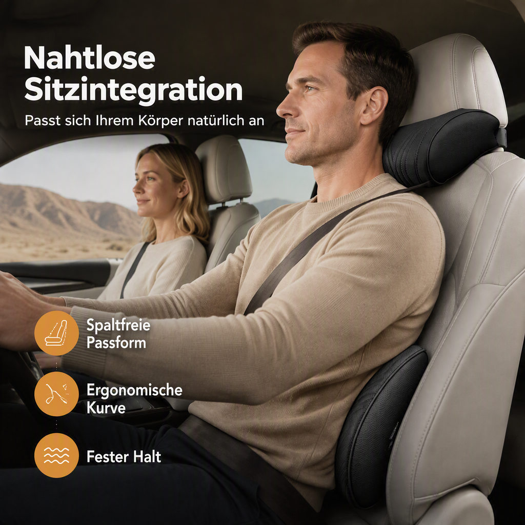🚗💺 Lordosen- & Nackenstütze – ergonomisch, atmungsaktiv, verstellbar – Rückenschmerzen adé! 🌿