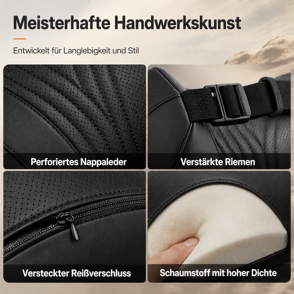 🚗💺 Lordosen- & Nackenstütze – ergonomisch, atmungsaktiv, verstellbar – Rückenschmerzen adé! 🌿