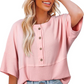 Lässiges Button-Down-Oberteil aus Waffelstrick
