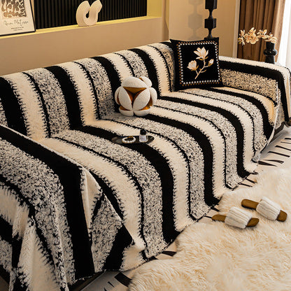 🛋️ 50% RABATT 2026! ✨ Plüsch Sofaüberwurf - Extra Dicke & Rutschfeste Decke mit Elastischen Kanten für Herbst und Winter 🍂❄️
