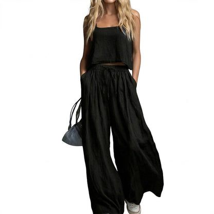 👚 50% RABATT! ✨ Damen Crop Top & Wide-Leg Hose 2-teiliges Set – Modisch, luftig & perfekt für Sommer, Strand oder Partys 🌊