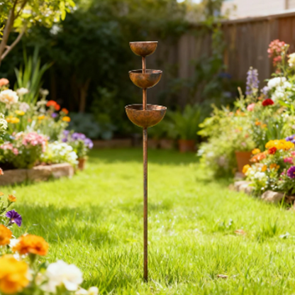 🐦🐦 50 % RABATT 🔥🔥 Rustikaler 3-stöckiger Metall-Vogelfutterständer & Tränke – wetterfest, standsicher, für Garten & Balkon – ideal für Vogelbegeisterte