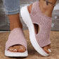 🔥HEISSER VERKAUF 50 % RABATT🎁👡 Damen Strick-Plateausandalen ✨ Atmungsaktive bequeme Sommersandalen mit weicher Sohle für Stadt & Spaziergänge