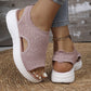 🔥HEISSER VERKAUF 50 % RABATT🎁👡 Damen Strick-Plateausandalen ✨ Atmungsaktive bequeme Sommersandalen mit weicher Sohle für Stadt & Spaziergänge