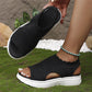 🔥HEISSER VERKAUF 50 % RABATT🎁👡 Damen Strick-Plateausandalen ✨ Atmungsaktive bequeme Sommersandalen mit weicher Sohle für Stadt & Spaziergänge