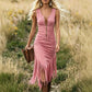 🌺Retro Western Fransen Ärmelloses Slim-Kleid