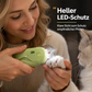 Krallenschere für Haustiere mit LED-Licht und Spritzschutz